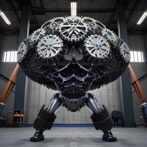 A colossal, intricate gear system, partially disassembled, revealing a streamlined, highly efficient core.